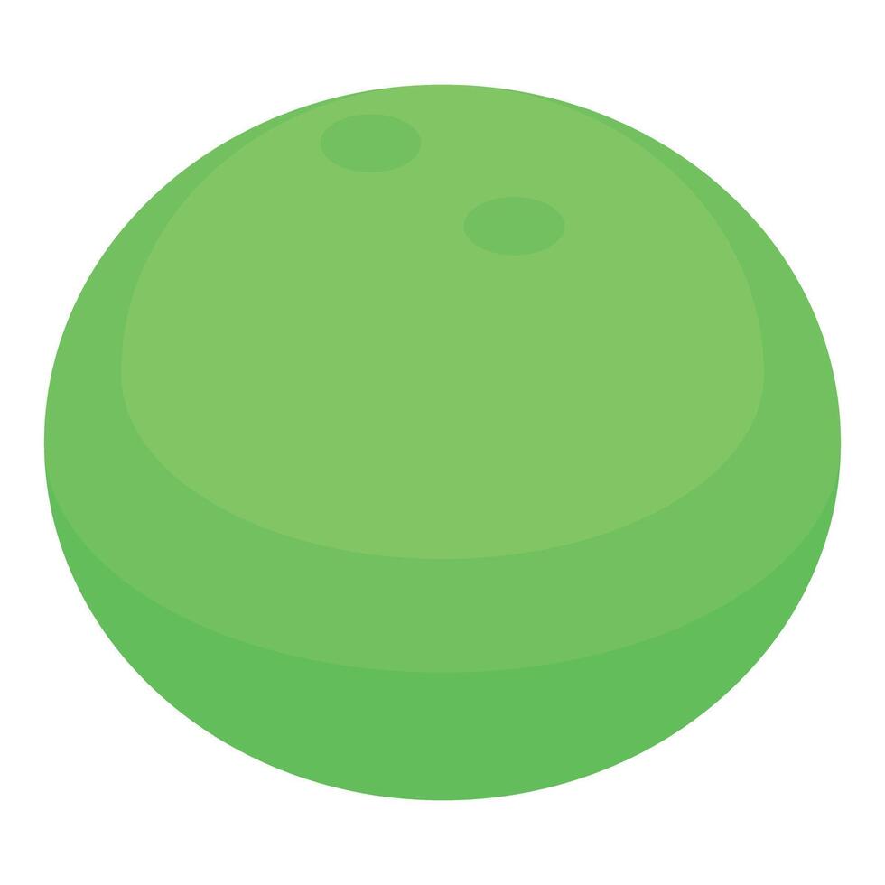 Green bowling ball is sitting on a white background vector