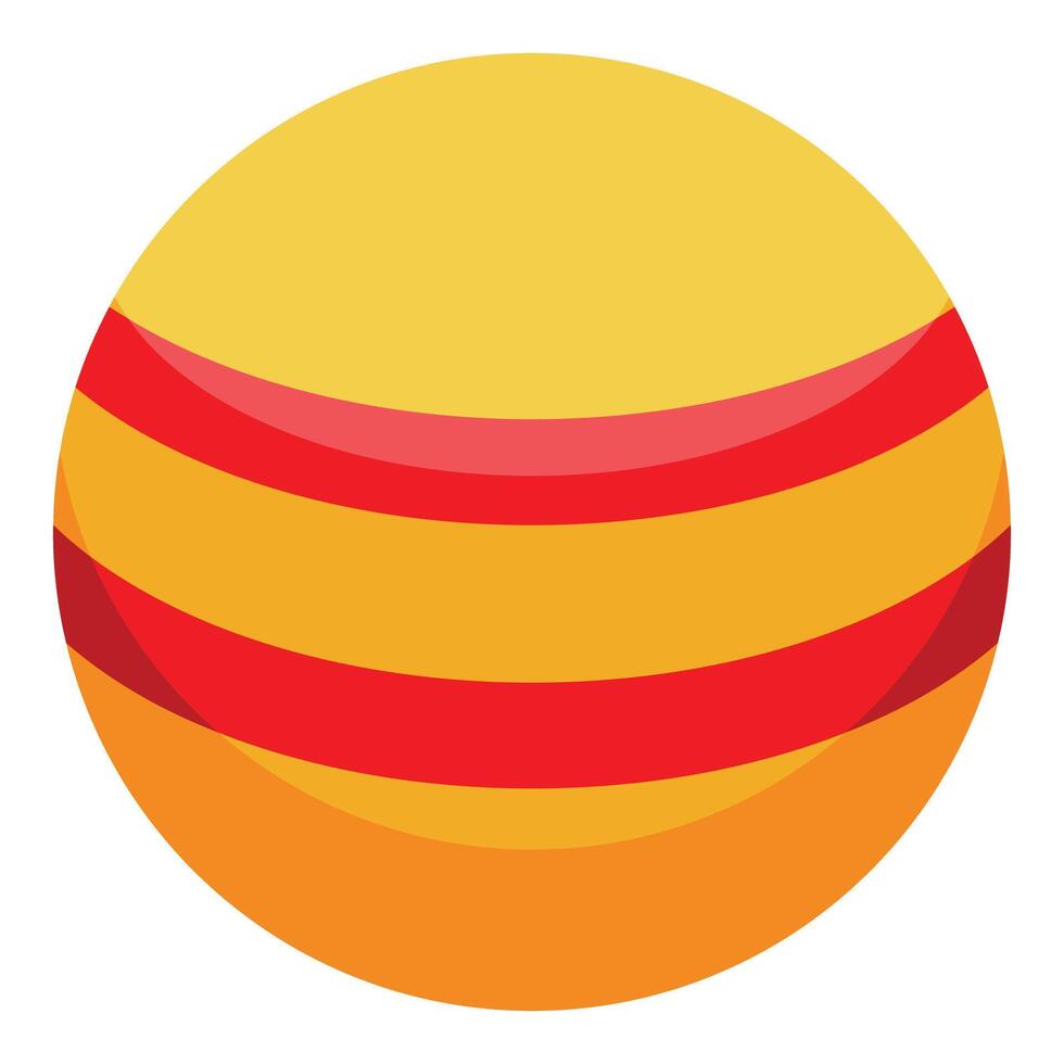 Yellow ball with red stripes representing planet jupiter for educational purposes vector