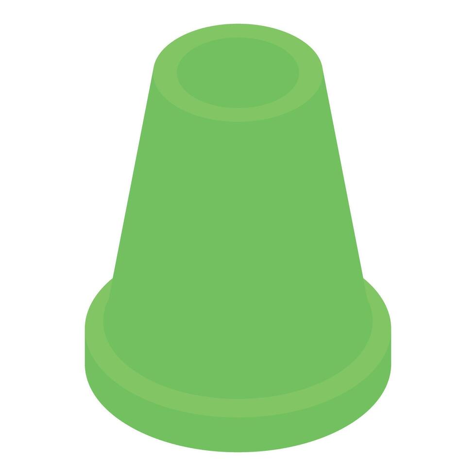 Green thimble standing for sewing and needlework vector