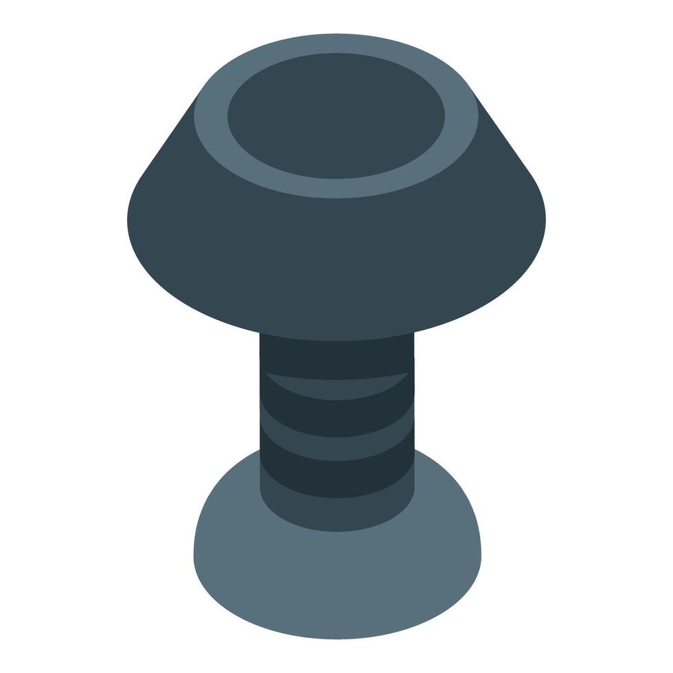 Metal screw with hexagonal head isometric icon vector