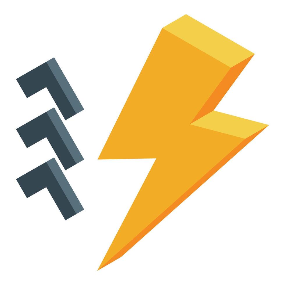 Electric car fast charging speed symbol with lightning bolt vector
