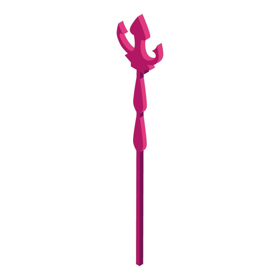 Trident spear weapon standing up on white background vector