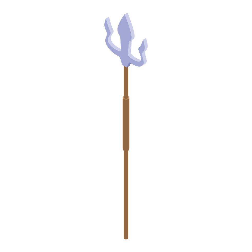 Poseidon trident standing up isolated on white background vector