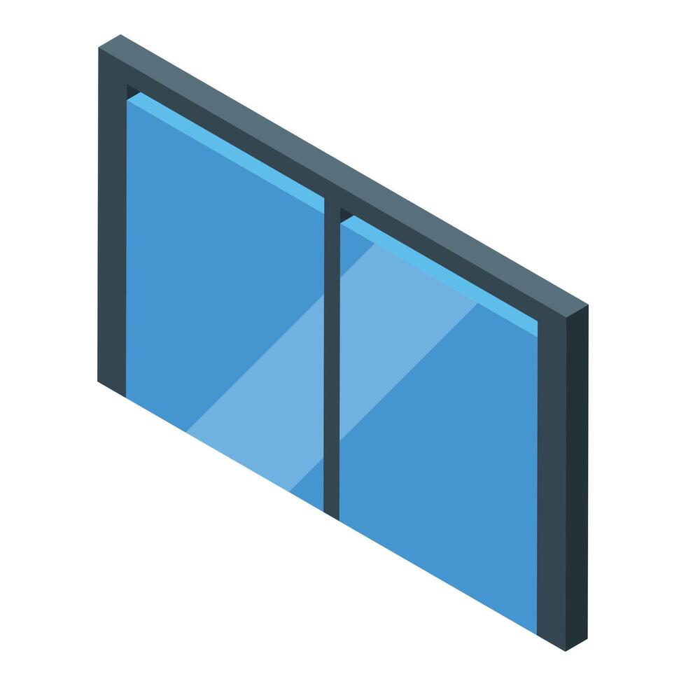 Modern plastic window installing showing blue sky outside vector