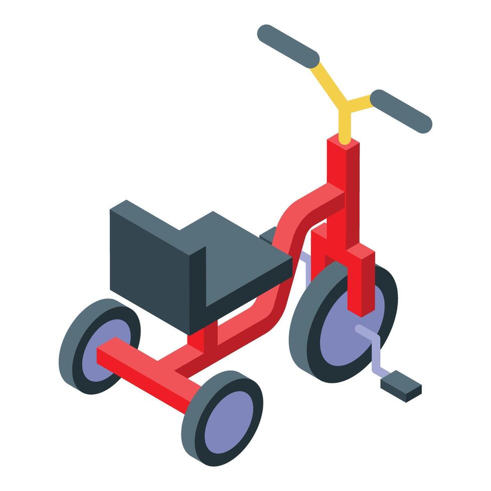 Red tricycle standing out from white background vector