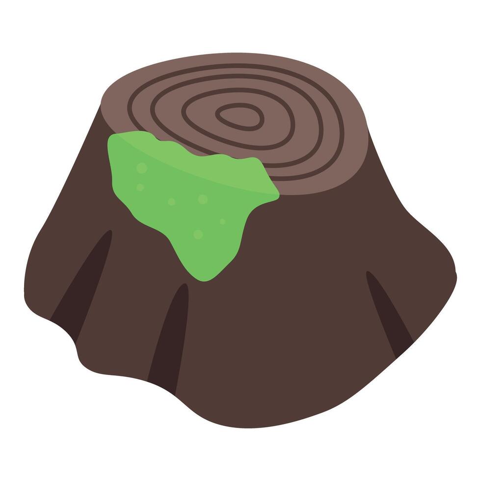Green slime dripping down old tree stump vector