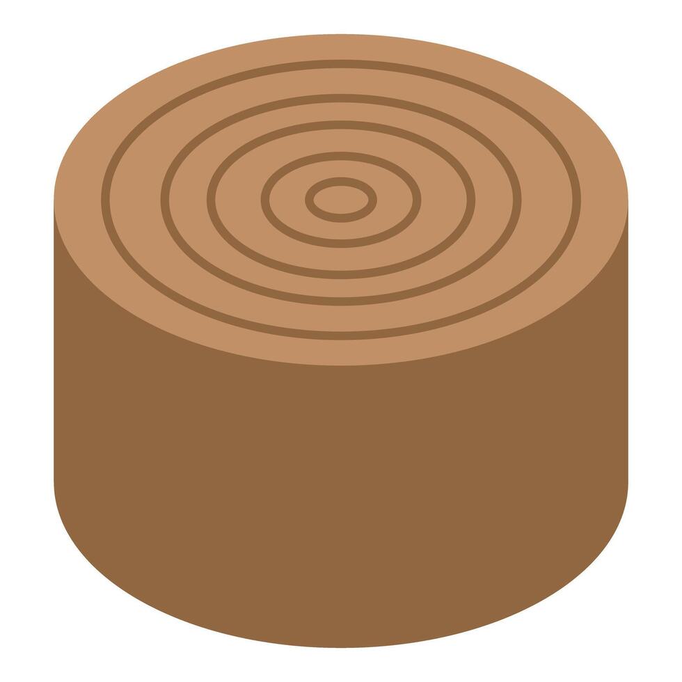 Big tree stump showing growth rings isometric view vector