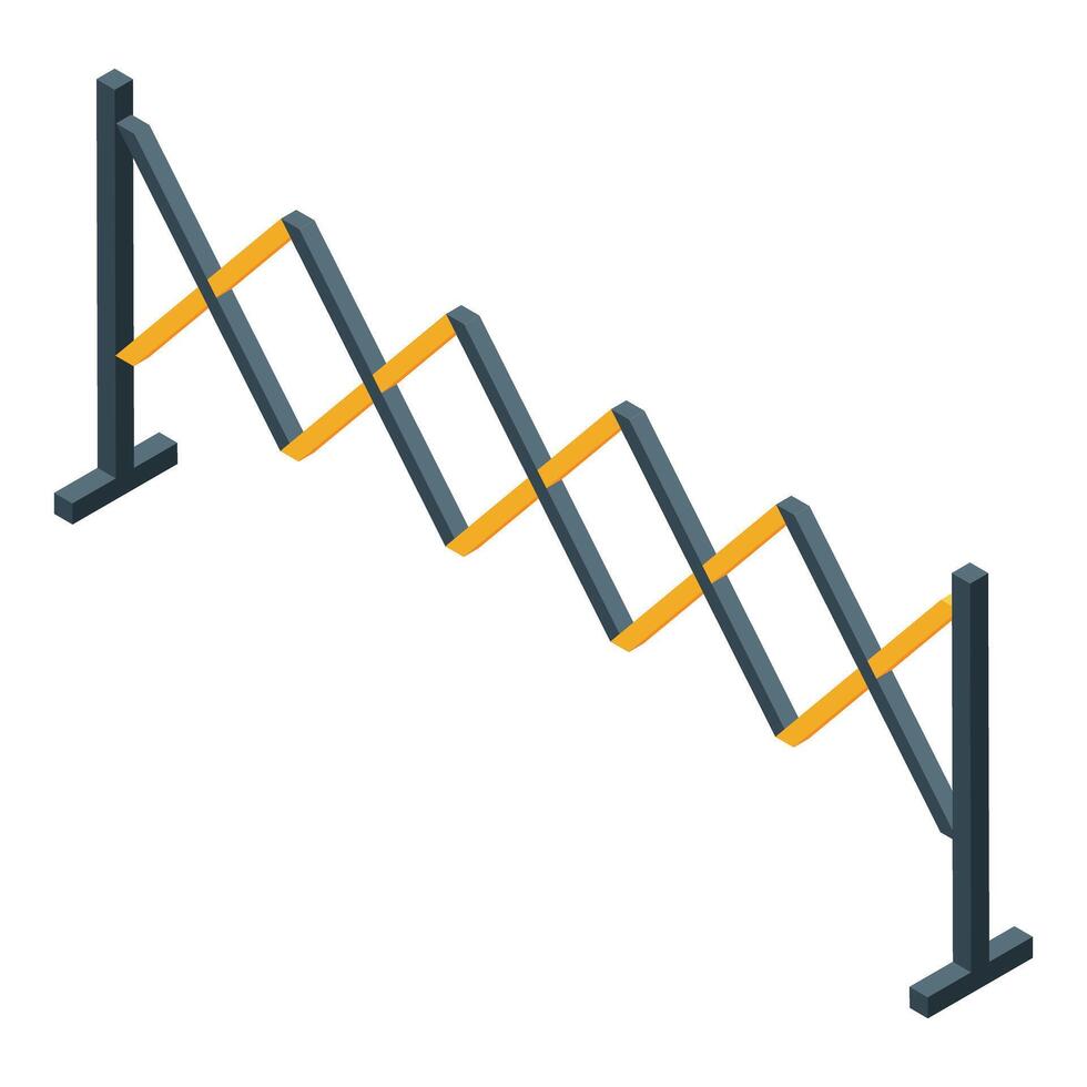 Retractable fence barrier limiting access to restricted area vector