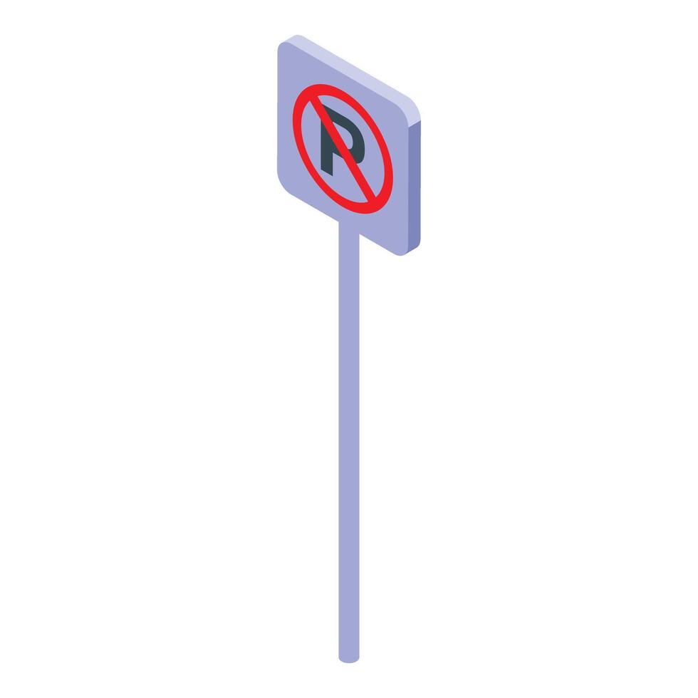 No parking sign is depicting on blue pole vector