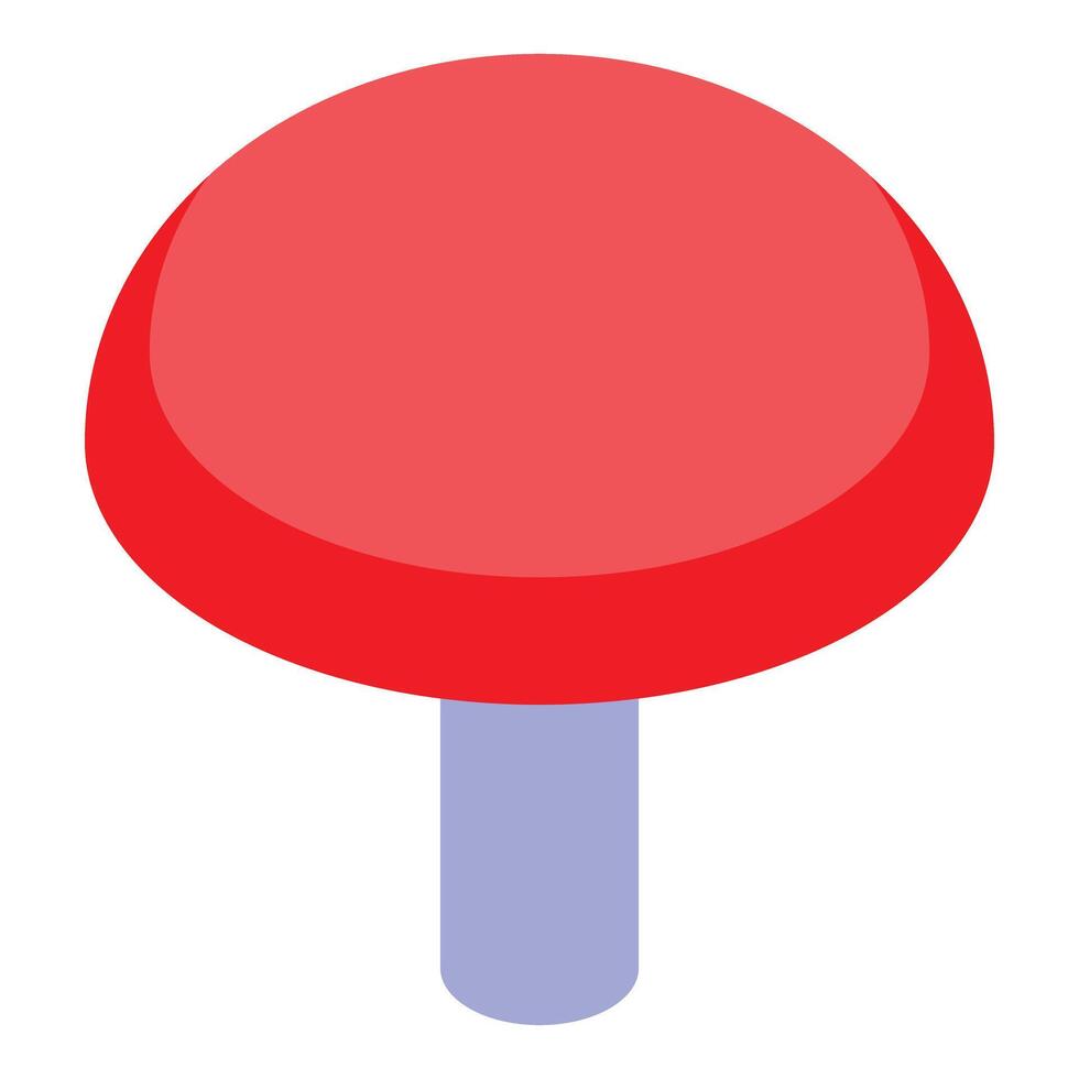 Red mushroom growing with isometric style vector