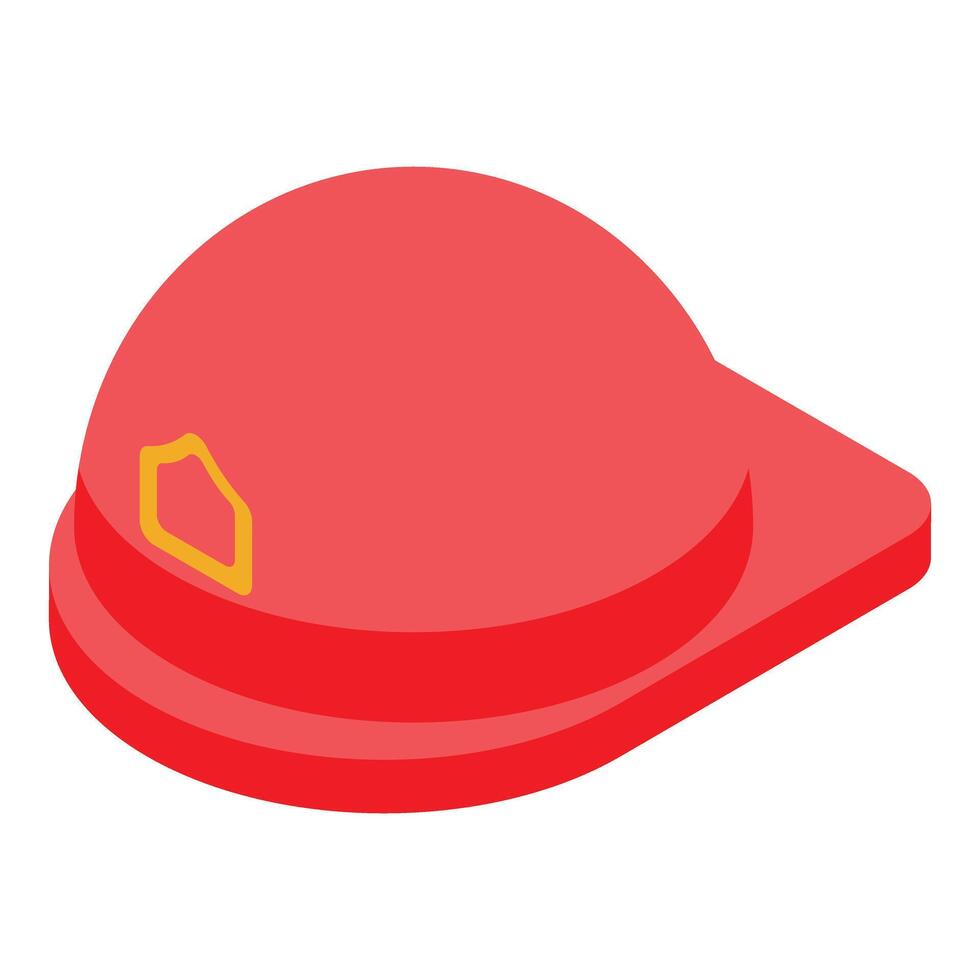 Fireman helmet protecting from fire isometric view vector
