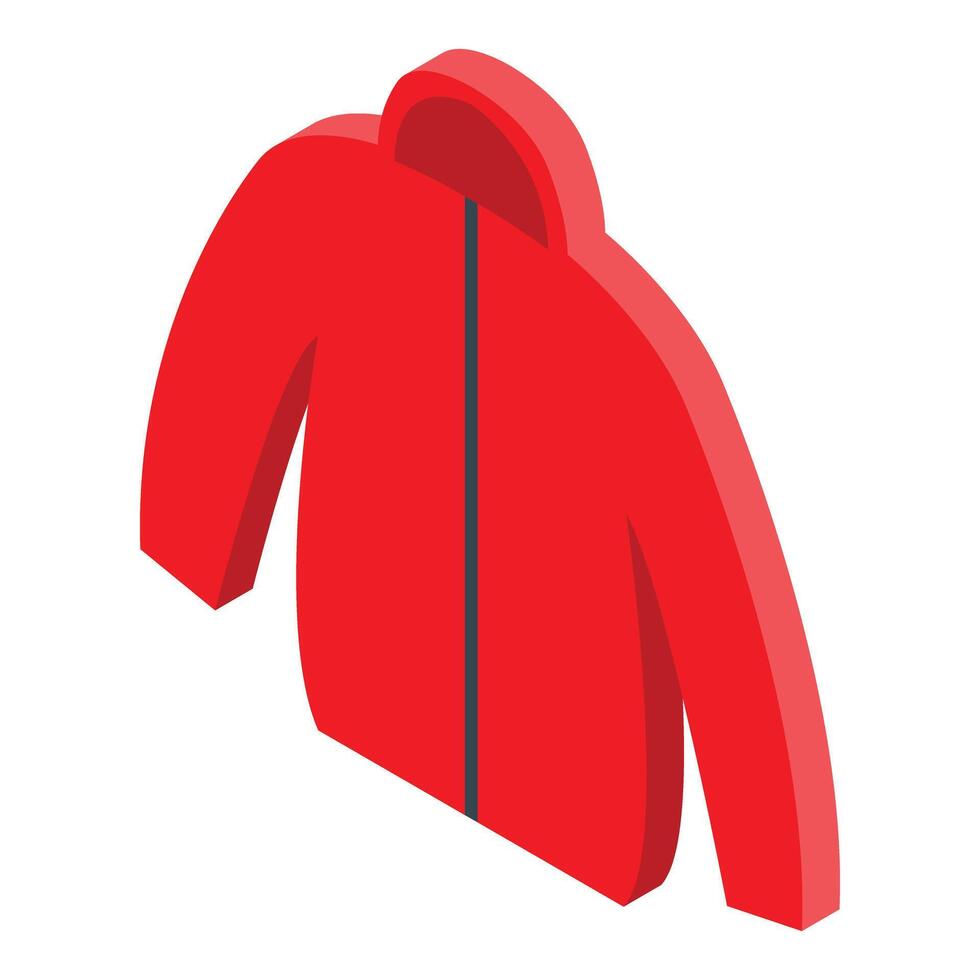 Red winter jacket providing warmth during cold weather vector