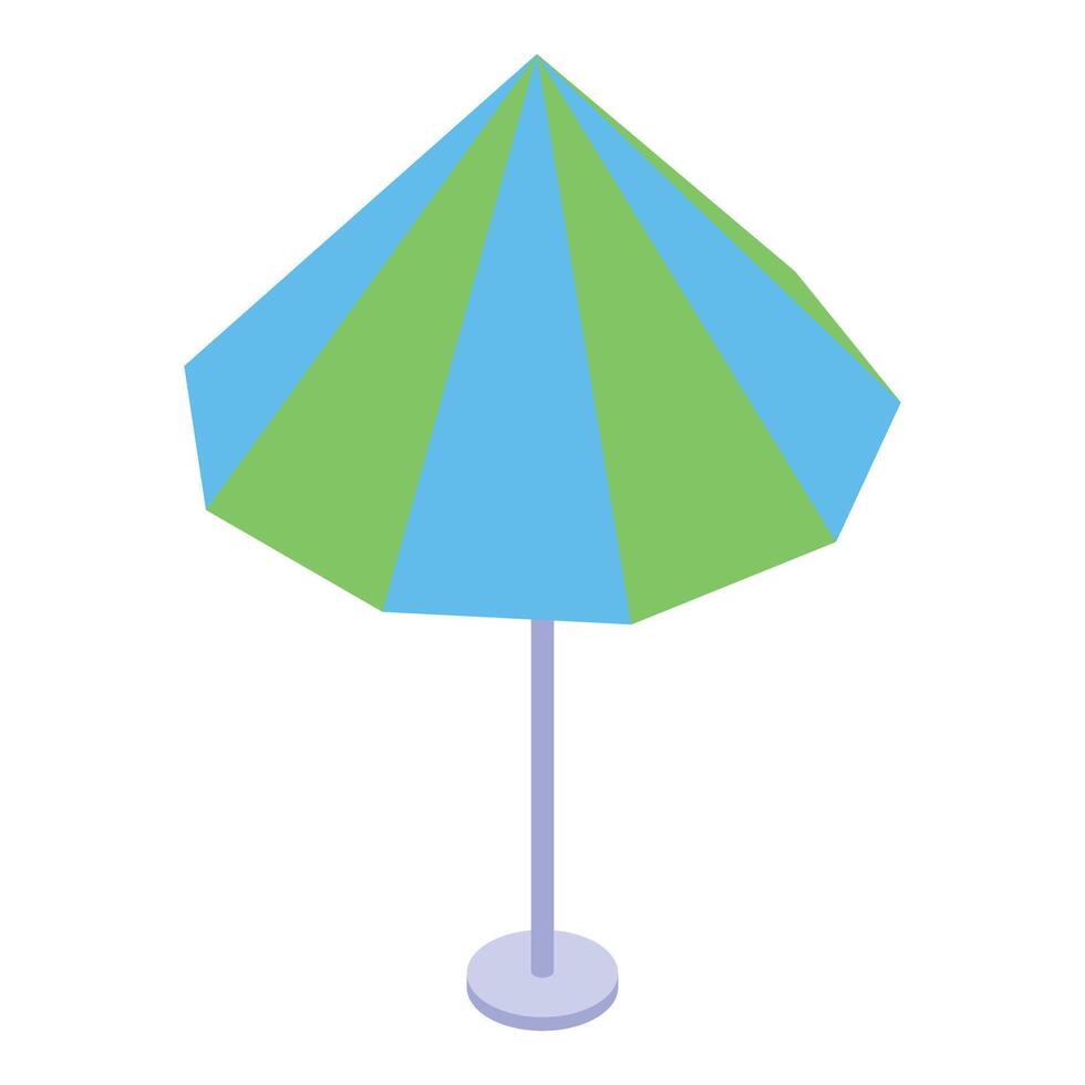 Striped beach umbrella providing shade on a summer day vector