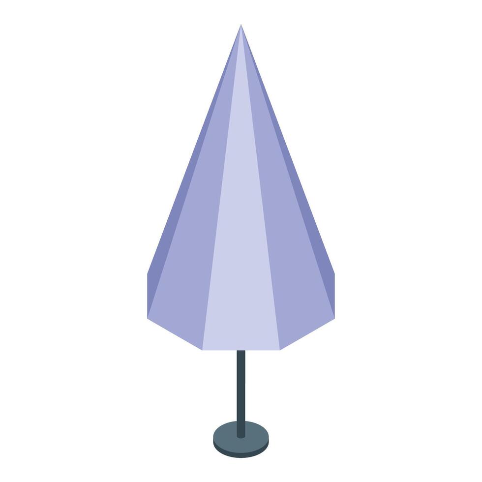 Big beach umbrella standing in isometric view vector