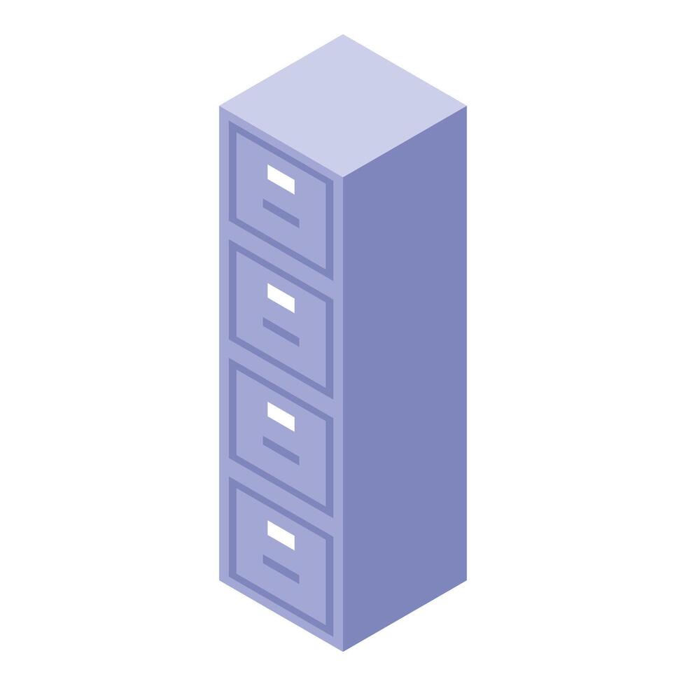 Modern filing cabinet standing in isometric view vector