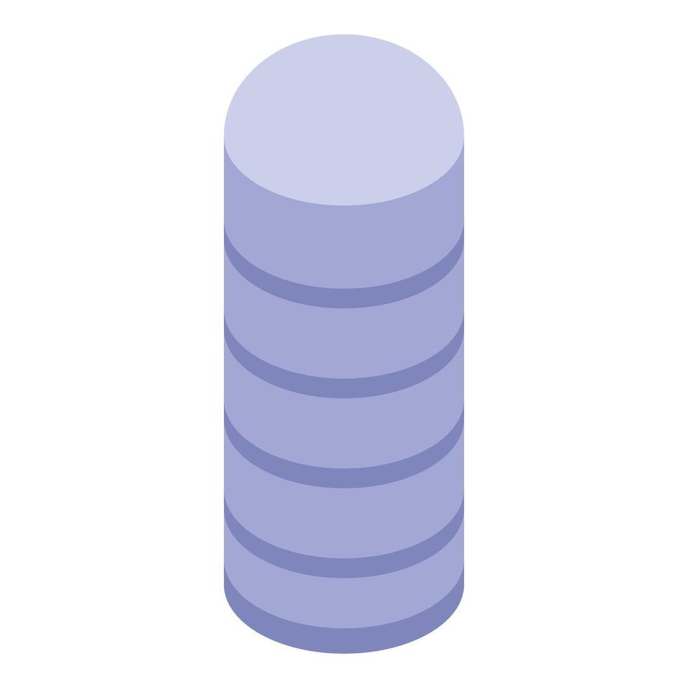 Grain storage silo standing tall against white background vector