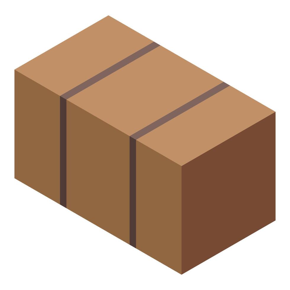 Sealed cardboard box standing on white background vector