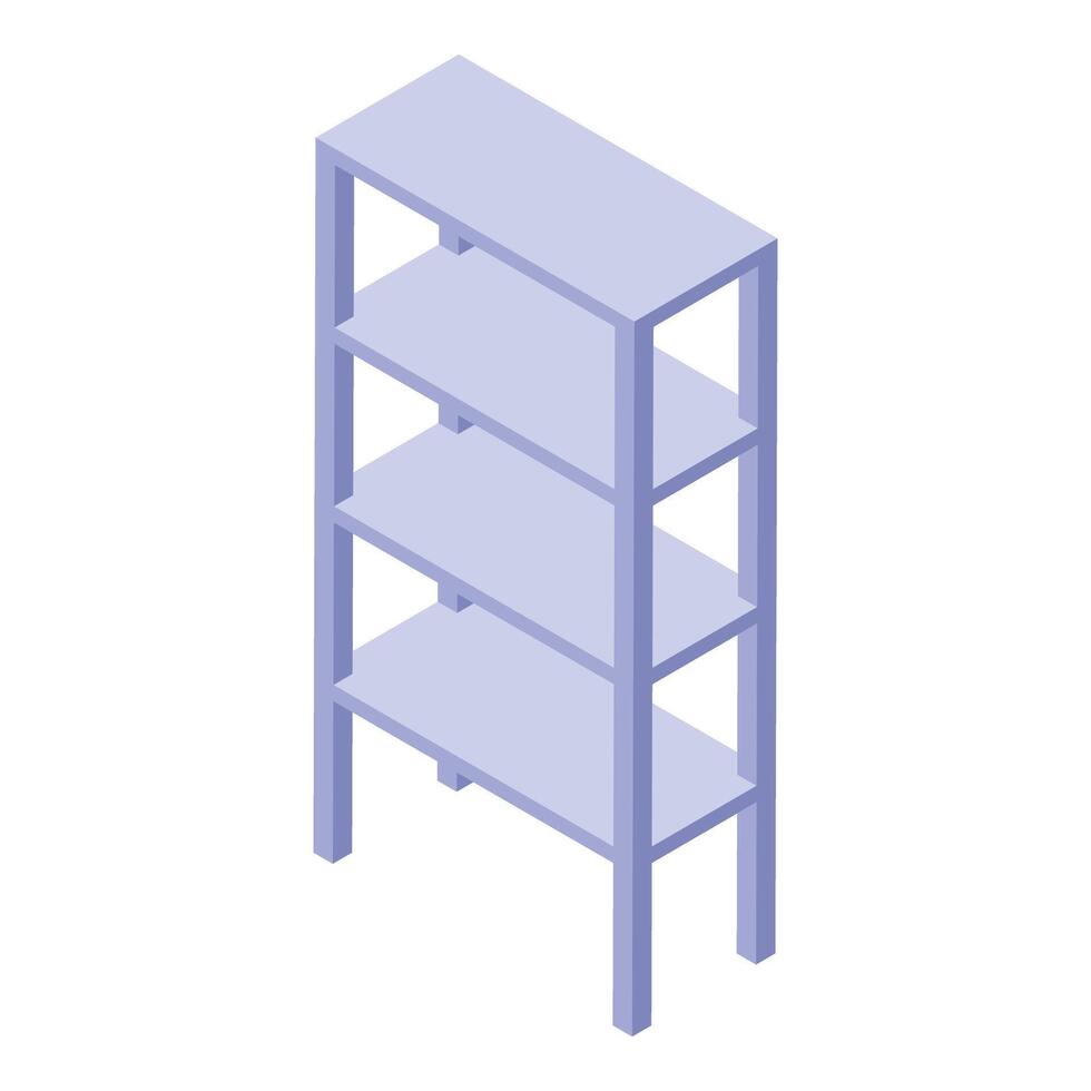 Modern empty shelf unit standing in the room vector