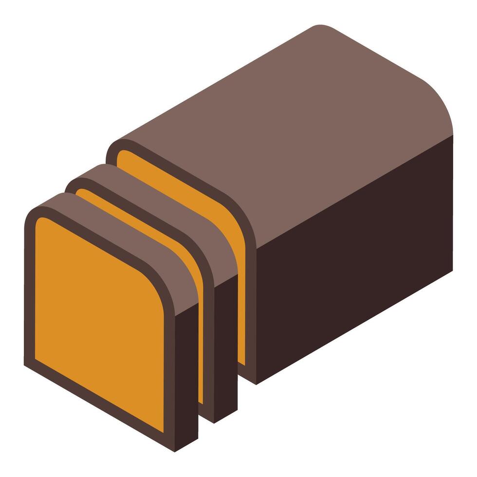Sliced bread loaf isometric icon illustrating bakery vector