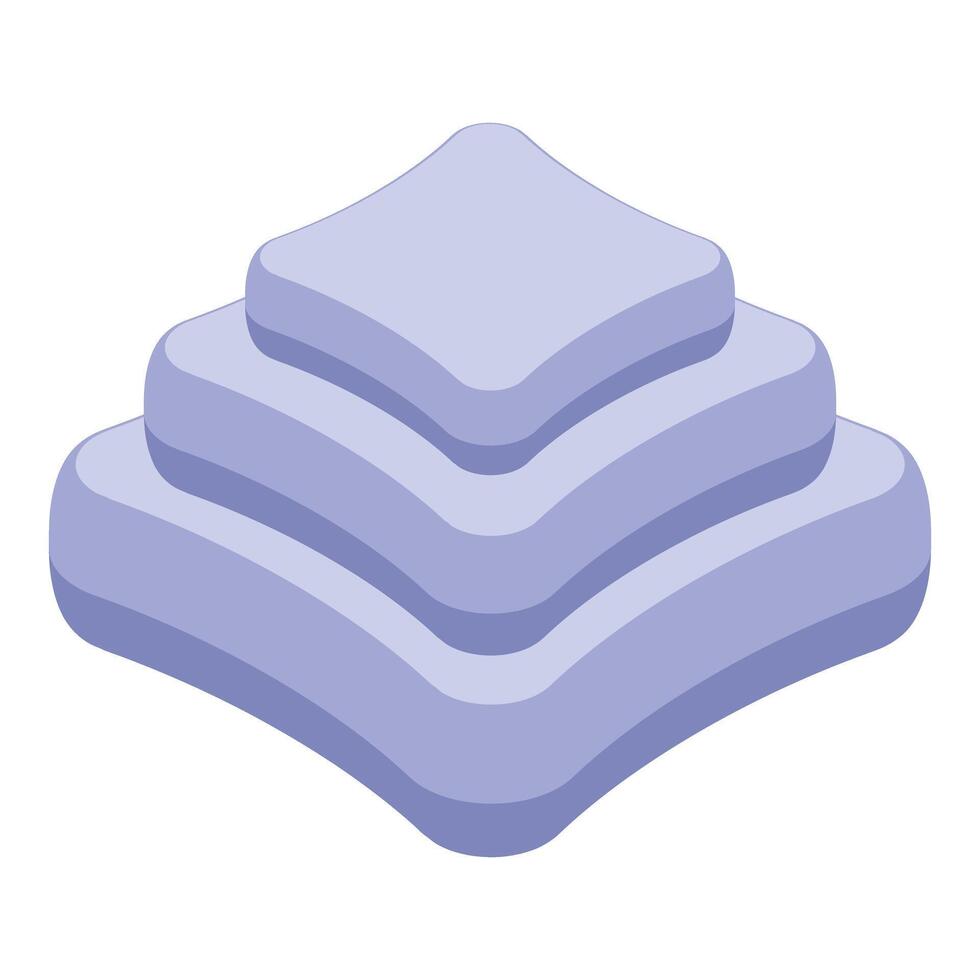 Three level square podium creating perspective with light purple color vector