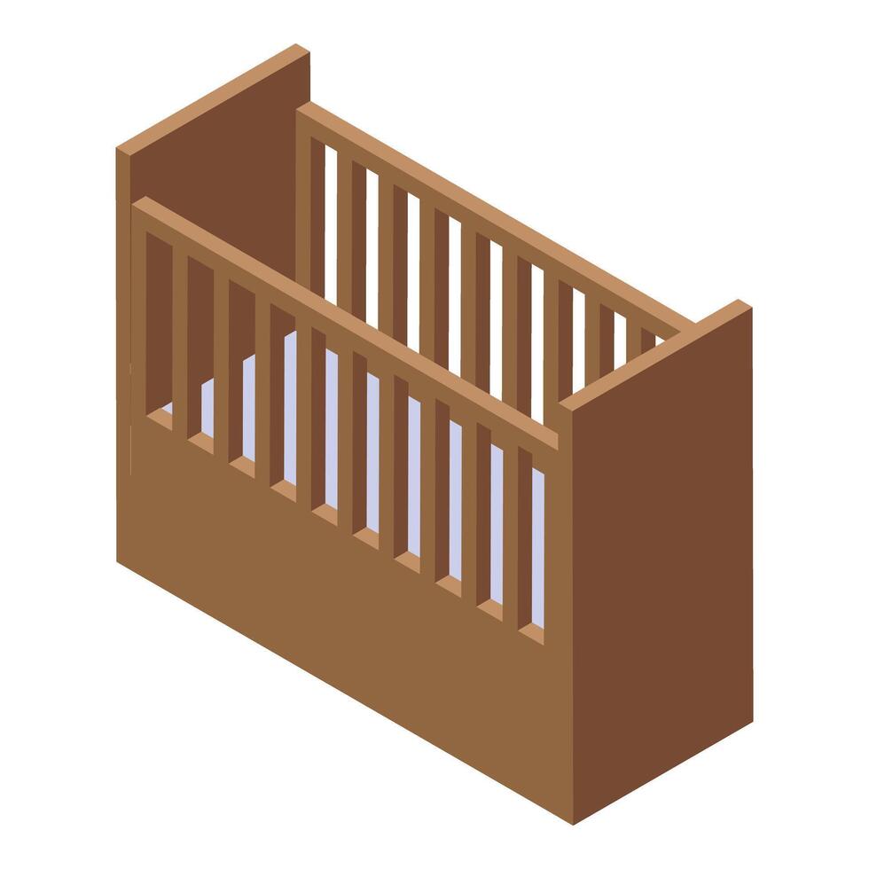 Wooden baby crib providing safe and comfortable sleep for infants vector