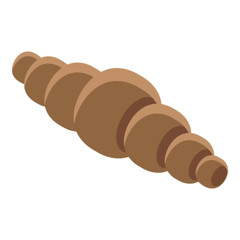 Seashell lying on white background with spiral pattern vector
