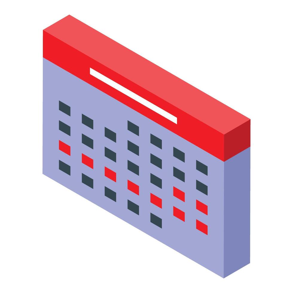 Isometric calendar showing important dates vector