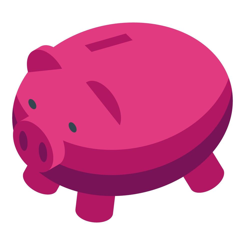 Pink piggy bank standing on a white background vector