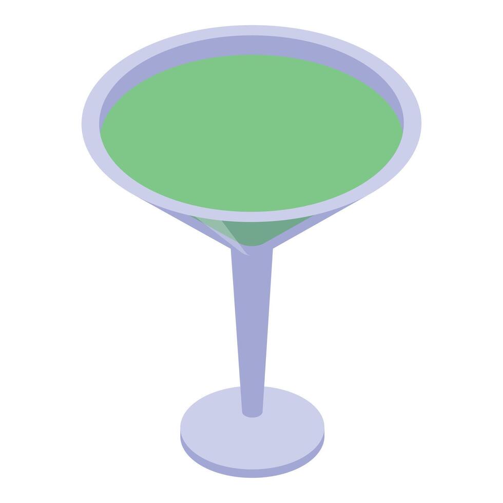 Green cocktail is standing on white background vector