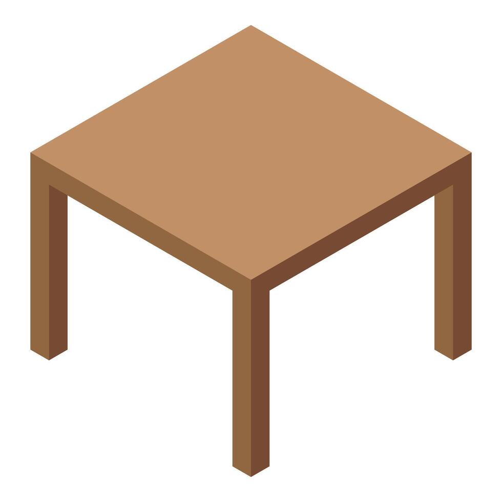 Simple square wooden table standing on four legs vector