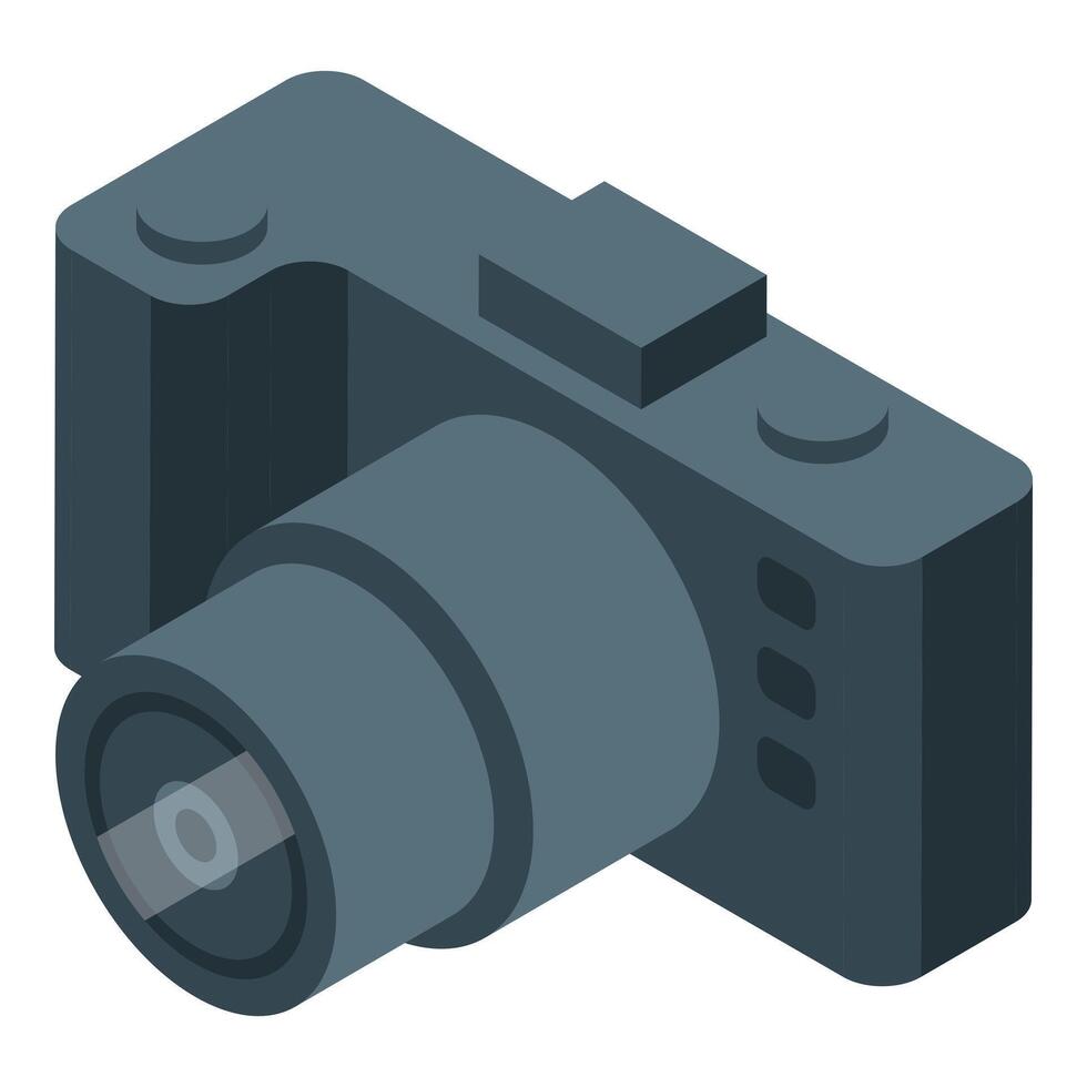 Professional digital camera capturing stunning moments in isometric view vector