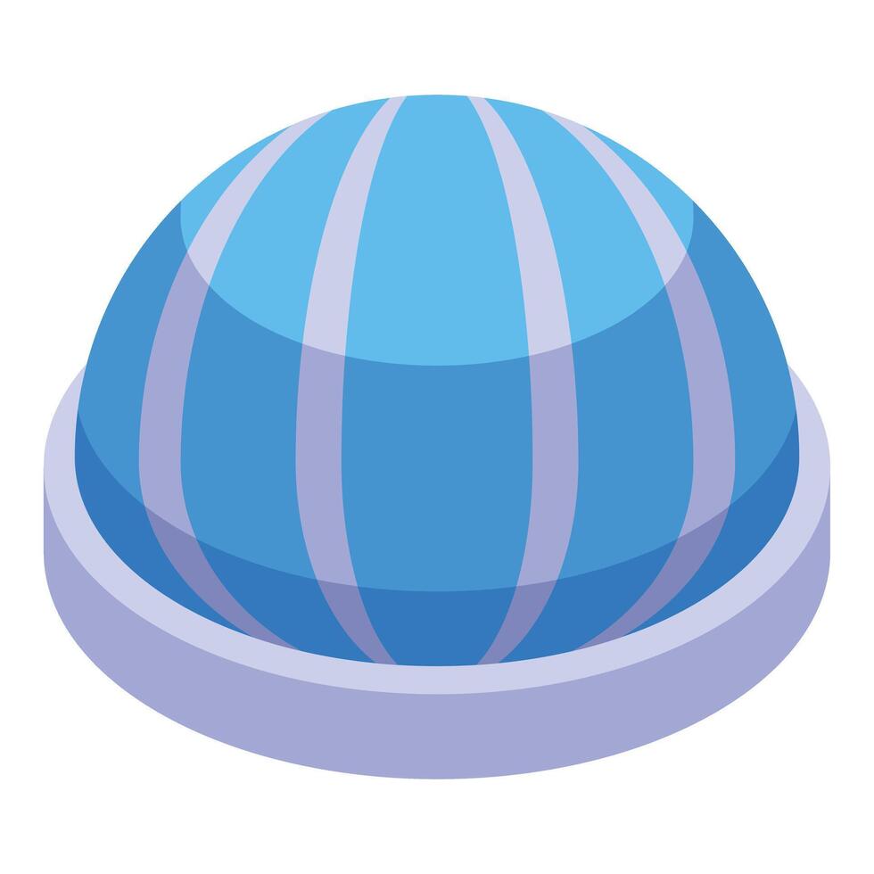 Modern observatory building exploring the universe with giant telescope vector