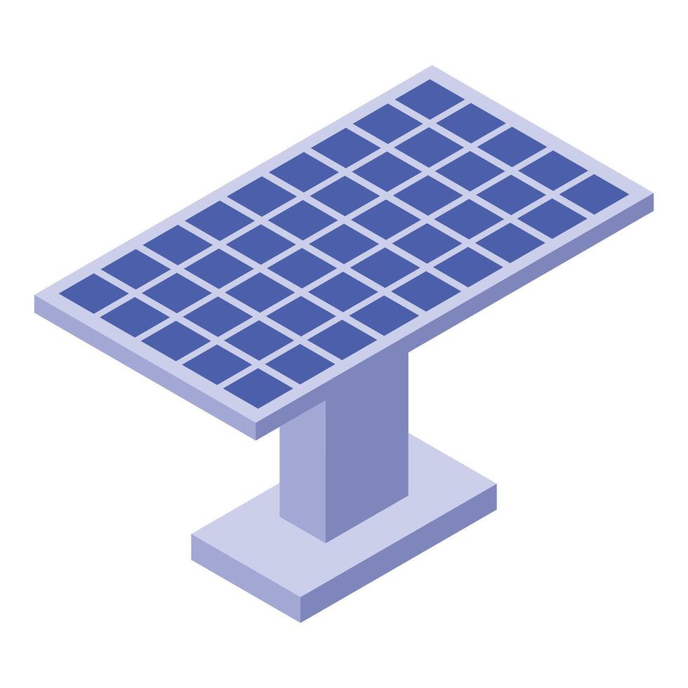 Solar panel generating clean energy isometric view vector