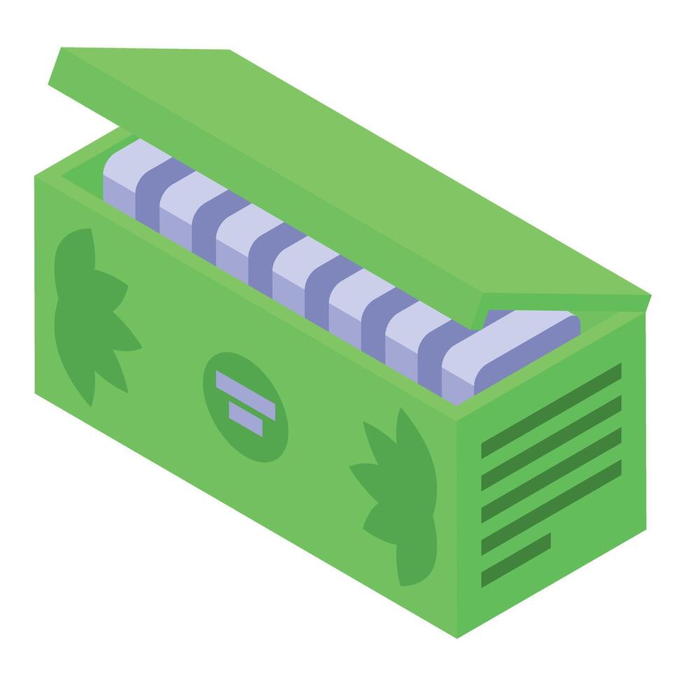 Open container filled with cannabis flowers for medical use vector
