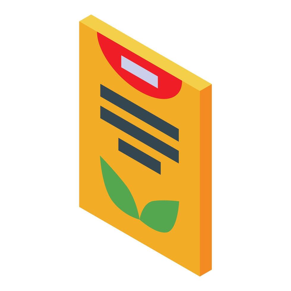 Yellow eco paper food packet isometric view vector