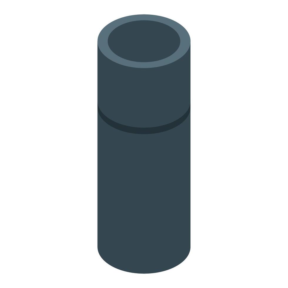 Dark grey aluminum canister standing upright isometric view vector