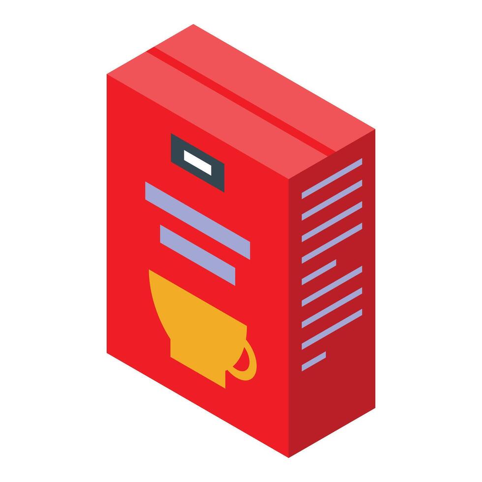 Red cardboard package containing instant soup being prepared for lunch break vector