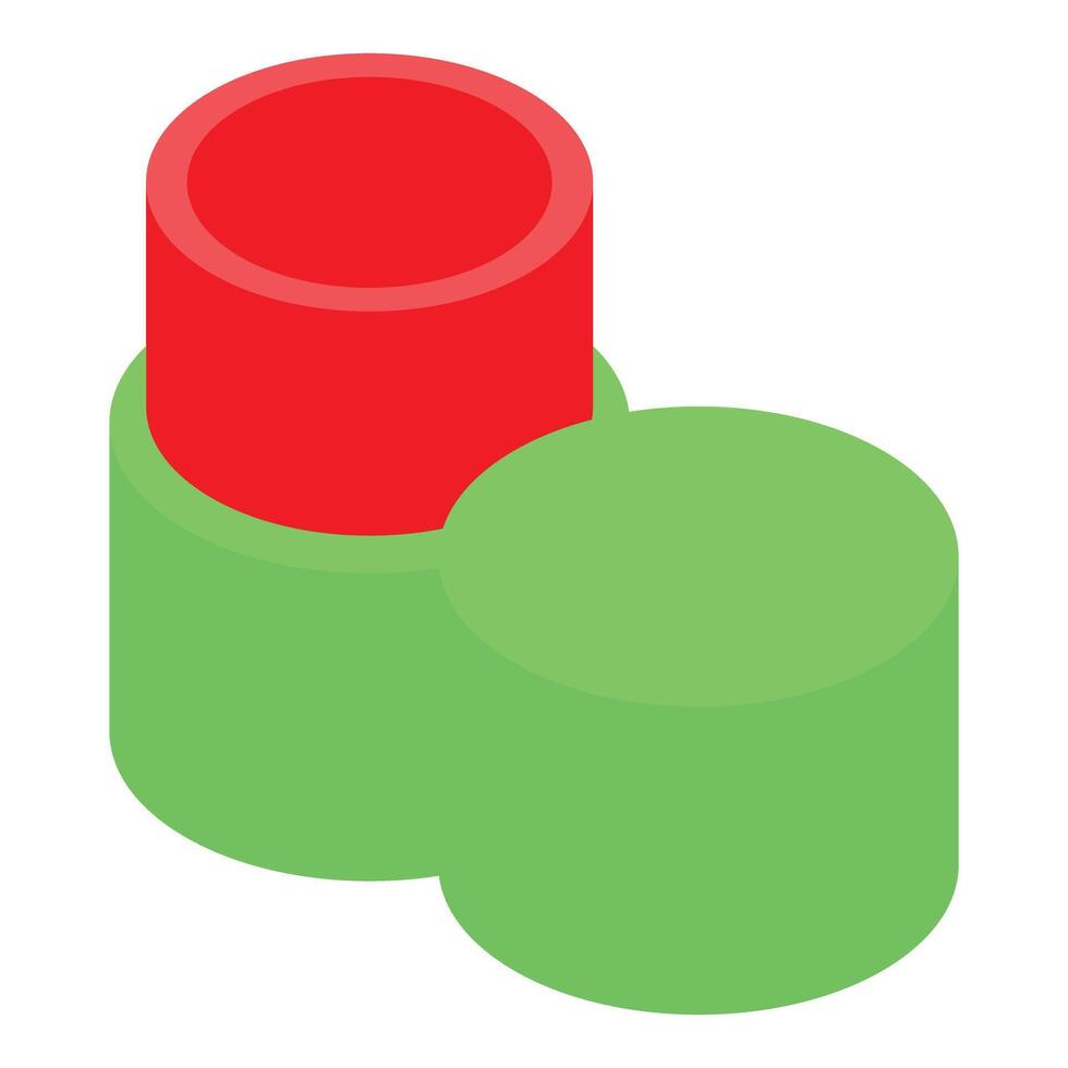 Red cylinder standing out from green cylinders concept vector