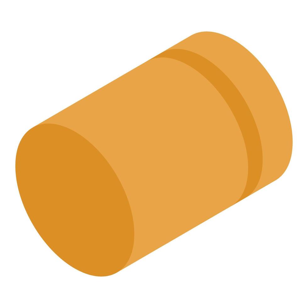 Round hay bale lying down isometric view vector