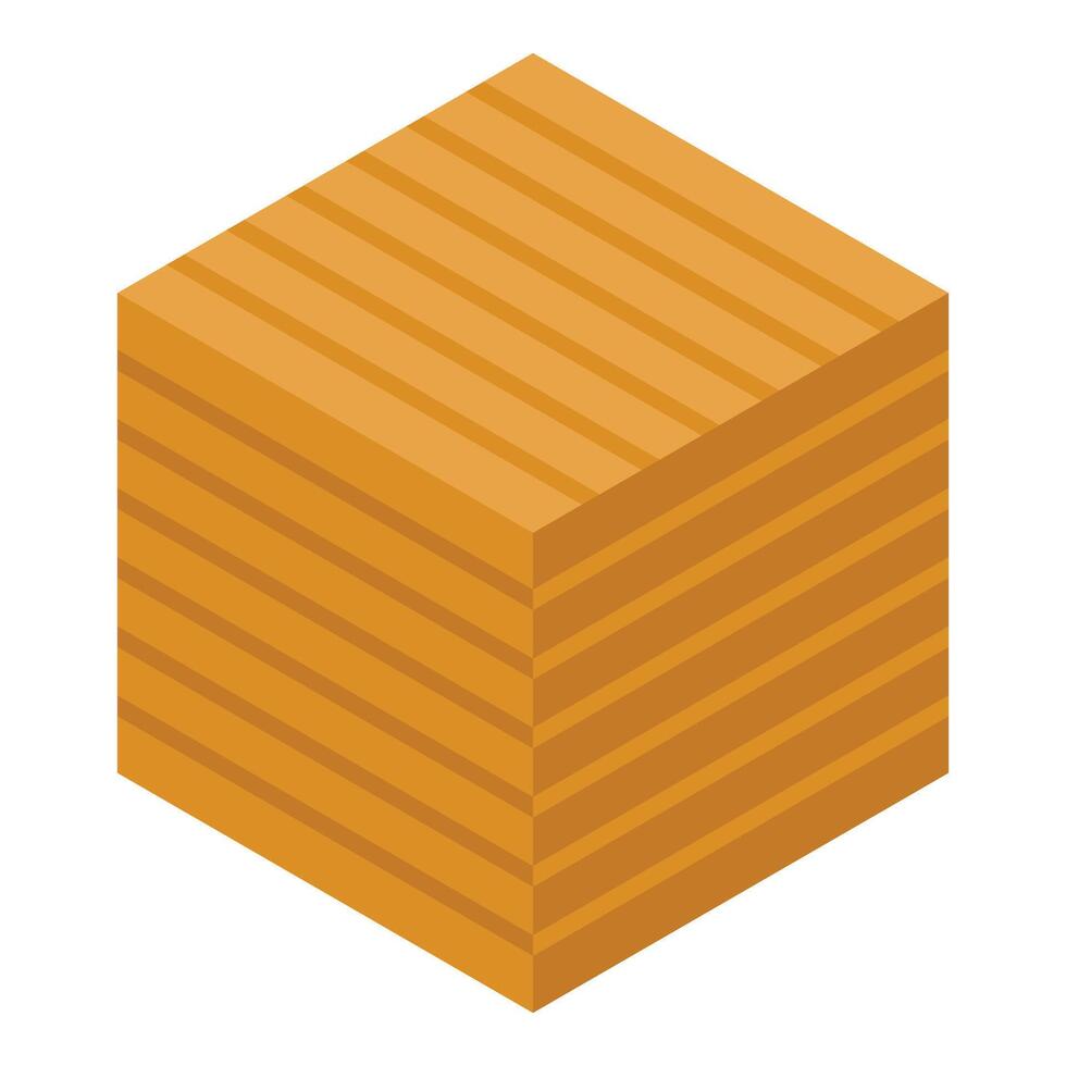 Large rectangular hay bale sitting in a field vector