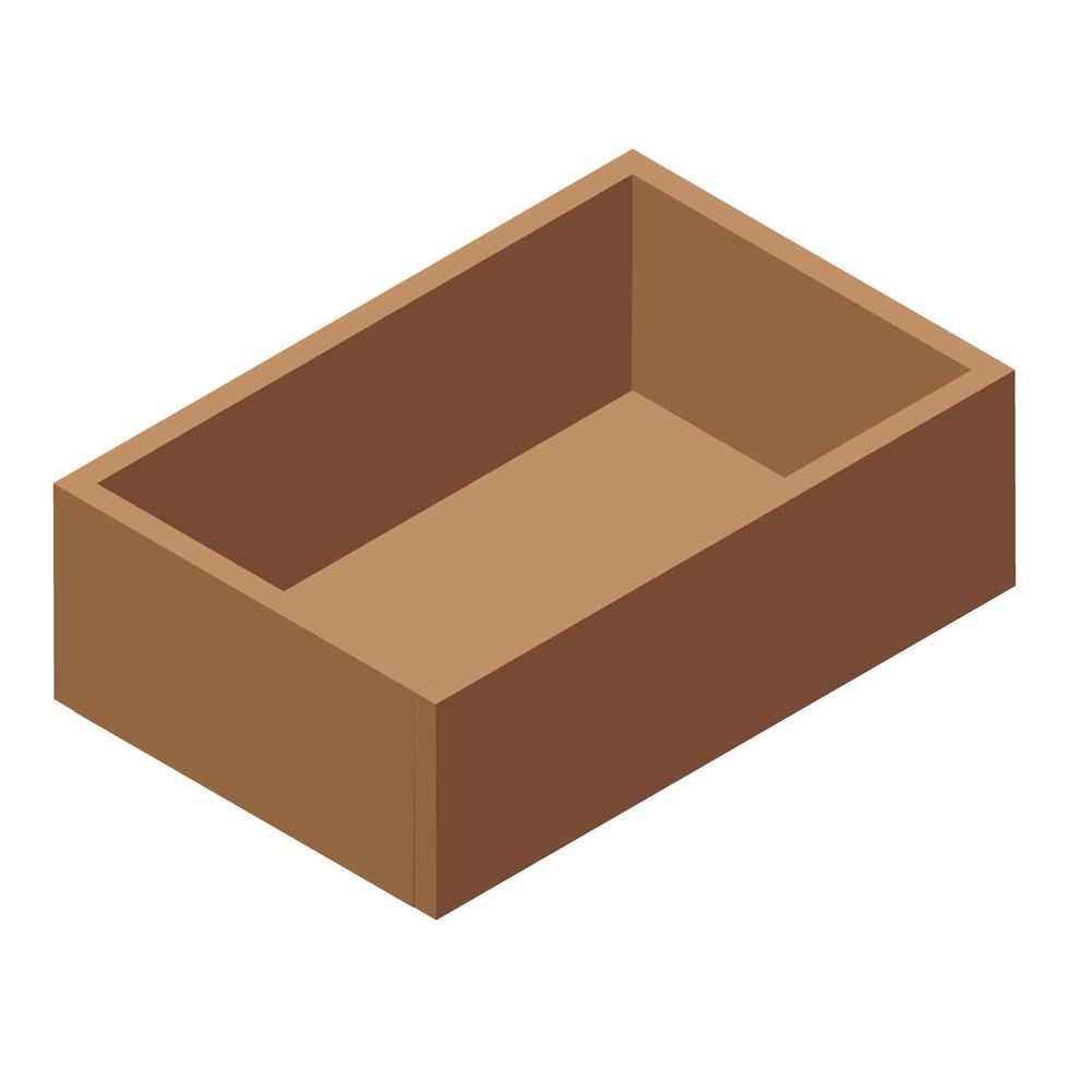 Empty rectangular cardboard box standing on a surface vector