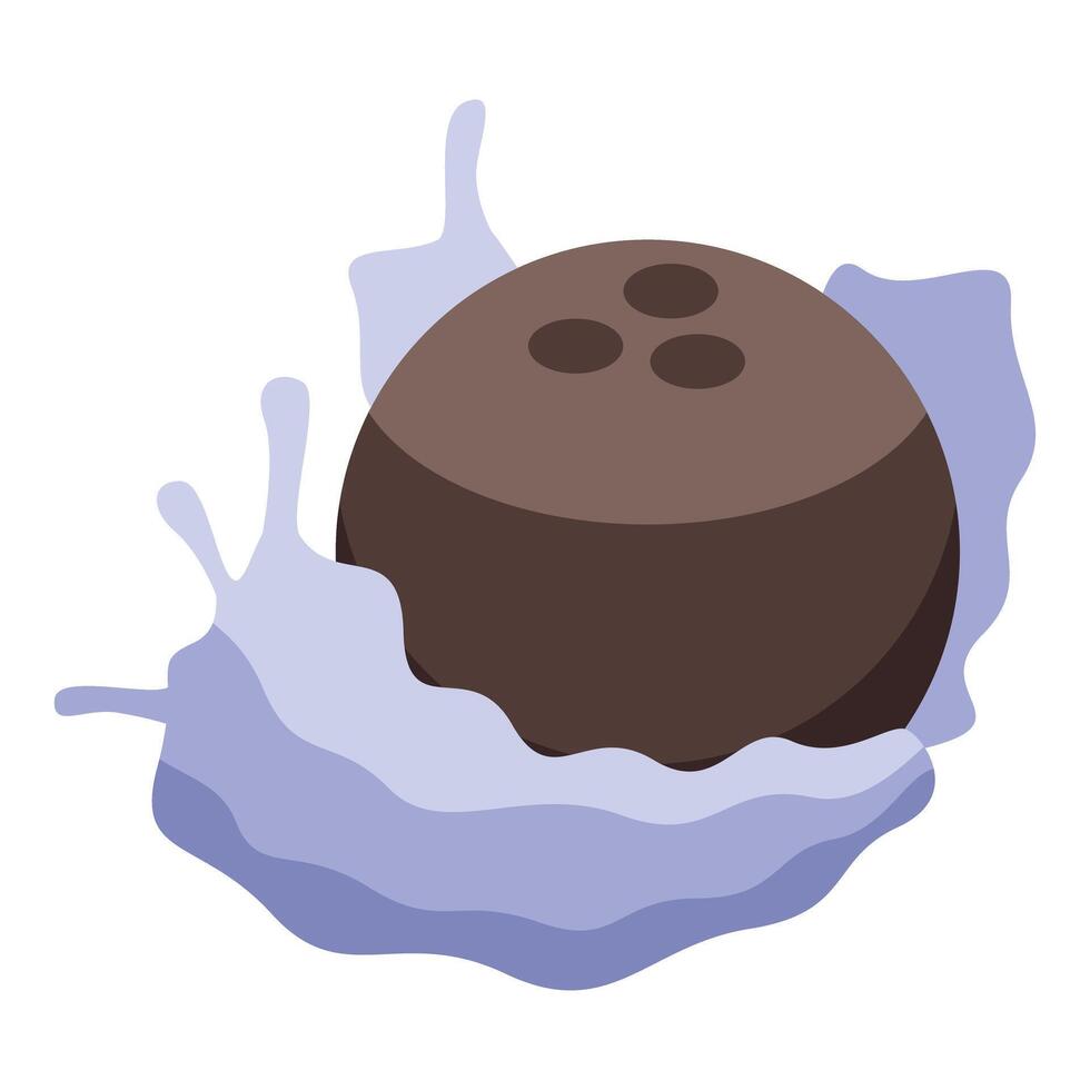 Coconut milk splashing making refreshing summer drink vector