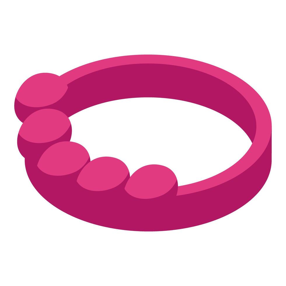 Pink bracelet with spheres forming an irregular pattern isometric jewelry icon vector