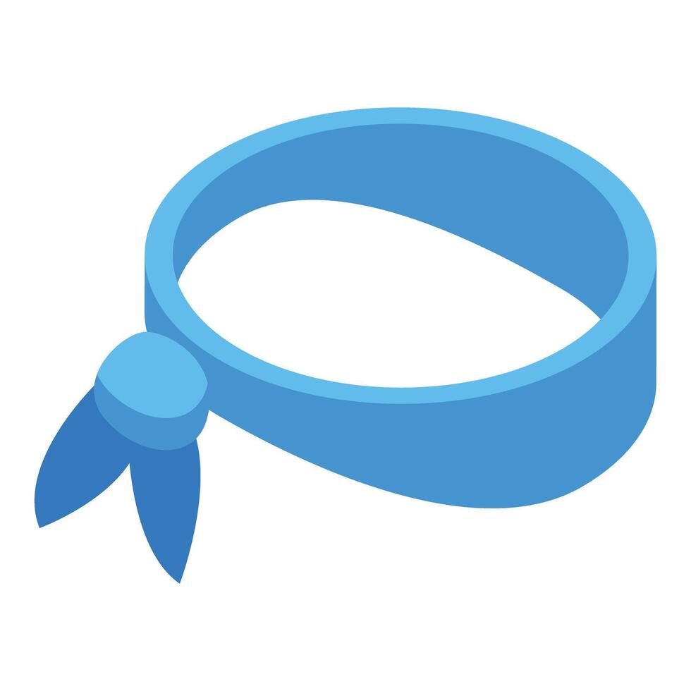 Blue headband lying flat isometric icon vector