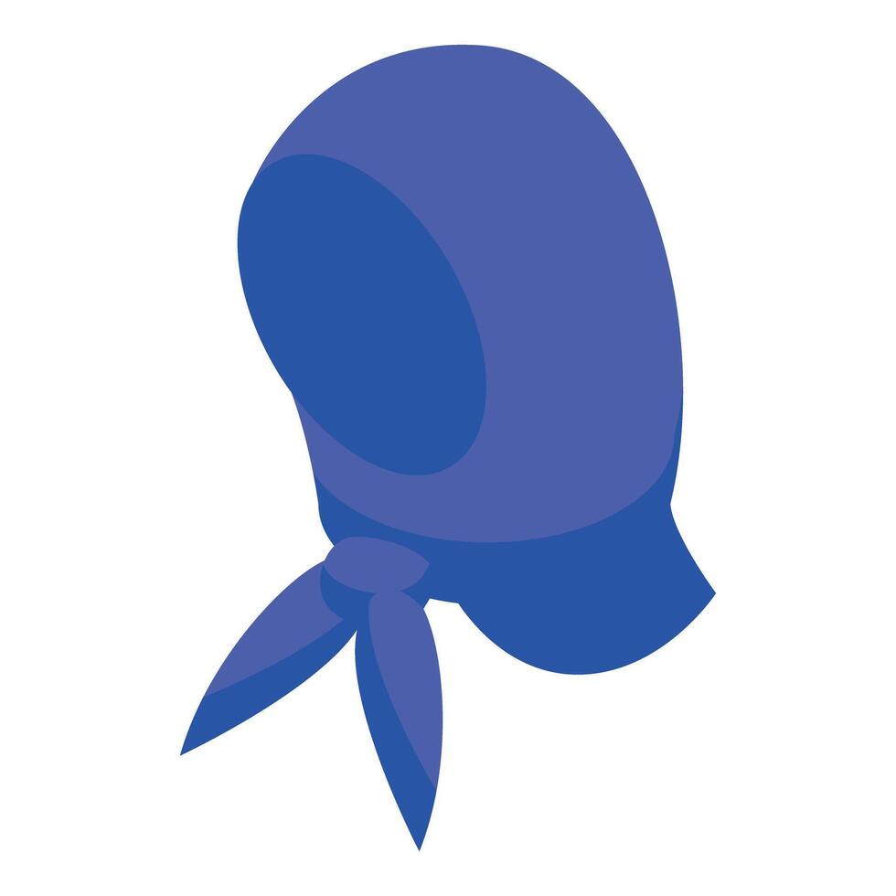 Blue bandana covering lower face isometric icon vector