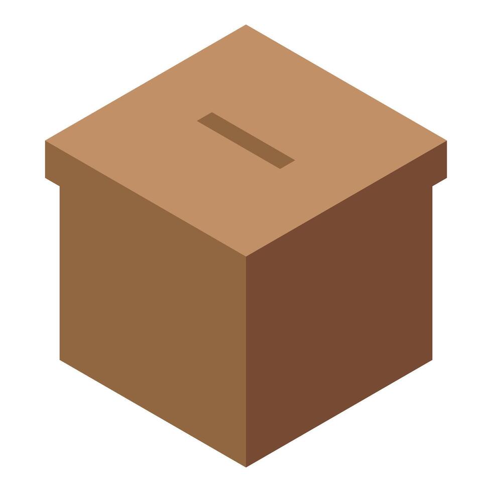 Brown ballot box sitting for voting in election vector