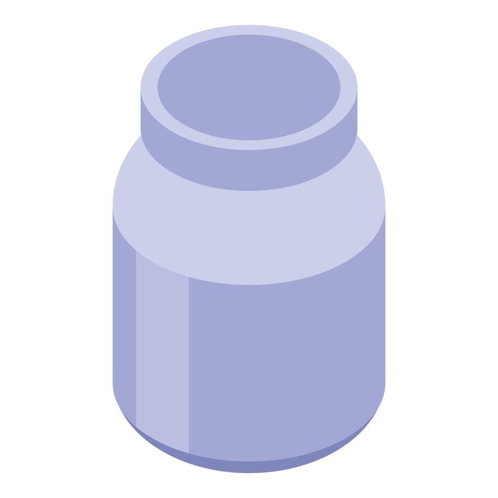 Empty glass jar is standing isolated on white background vector