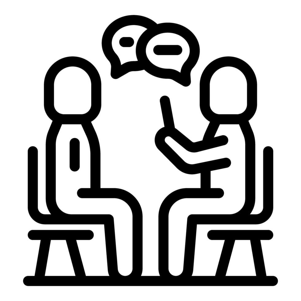 Two businessmen discussing sitting on chairs during business meeting vector
