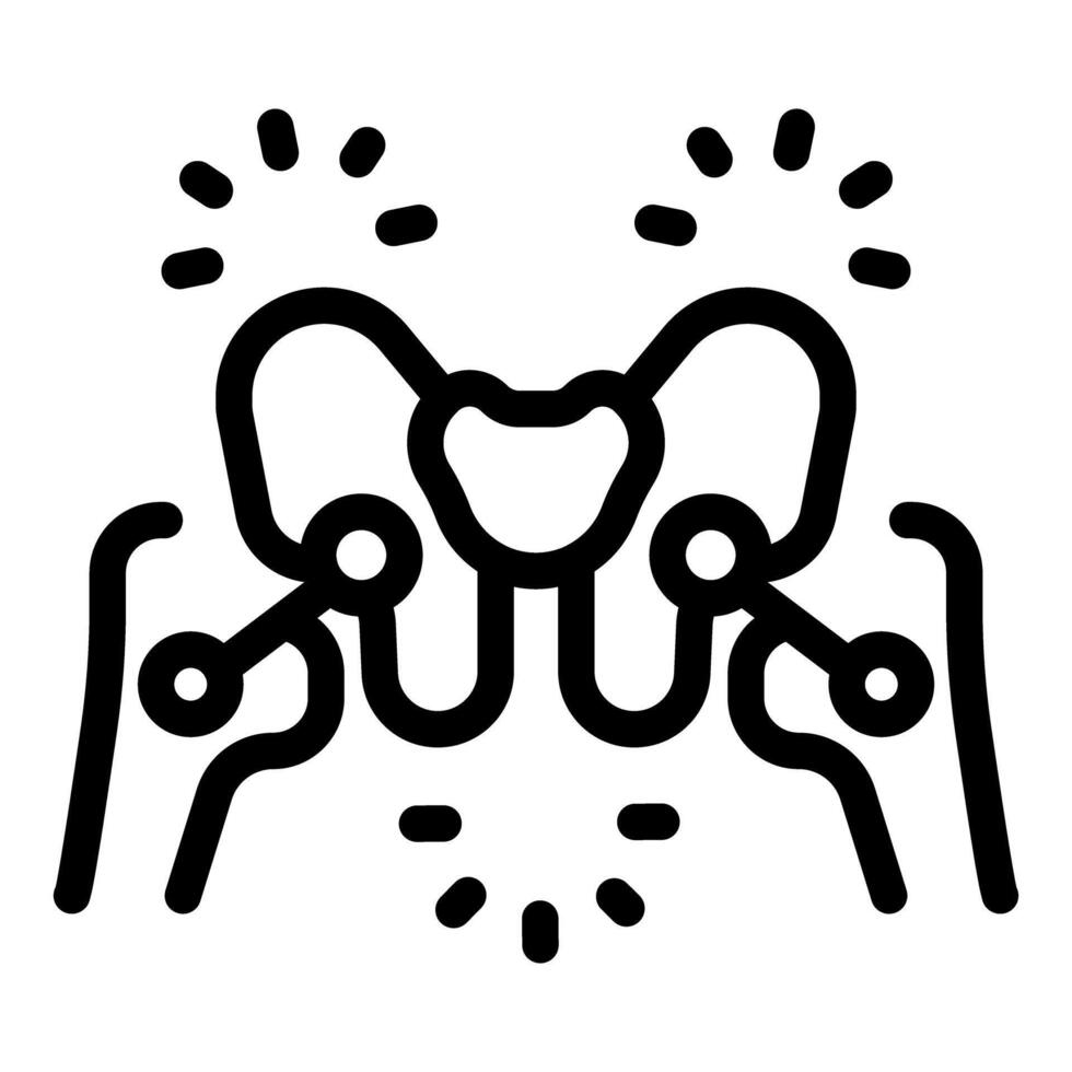 Pelvis bones icon showing sacroiliac joint pain vector