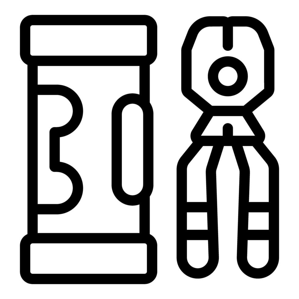 Plumber using monkey wrench for plumbing work vector